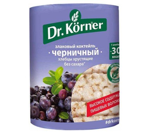 Хлебцы dr.korner злаковый коктейль с черникой 100г