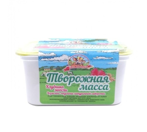 Творожная масса "С Клубникой и мюсли" 180гр Творожная масса "С Клубникой и мюсли" 180гр