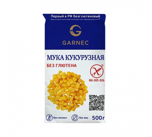 Мука Кукурузная без глютена 500гр Мука Кукурузная без глютена 500гр