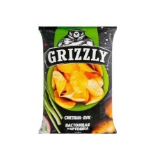 Чипсы натуральные Grizzly 110гр Сметана с луком