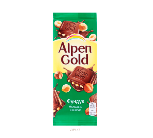 Шоколад Alpen gold молочный с фундуком 80гр Шоколад Alpen gold молочный с фундуком 80гр