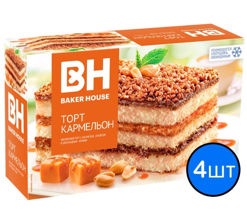 Торт бисквитный "Baker House" Кармельон 350гр