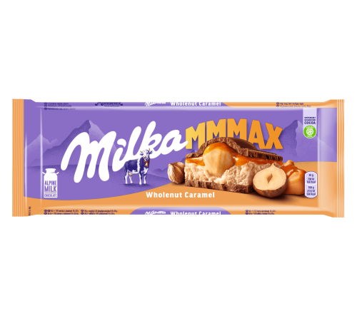 Milka 300 г. с миндалем и карамельной начинкой