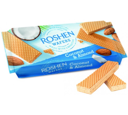 Вафли Roshen Wafers кокос и миндаль 216 г Вафли Roshen Wafers кокос и миндаль 216 г