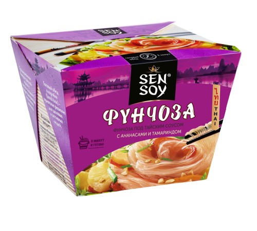 Вермишель sen soy фунчоза под тайским соусом б/п 125г