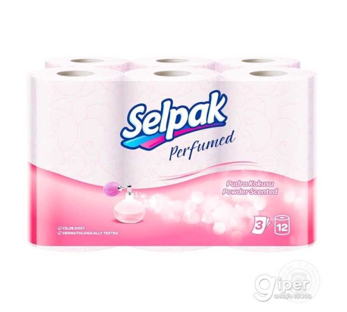 SELPAK Туал.Бумага  Aroma Pudra 3 сл. 12 рул.