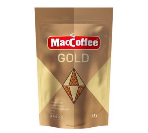Кофе растворимый maccoffee Gold сублимированный 75г мяг/уп