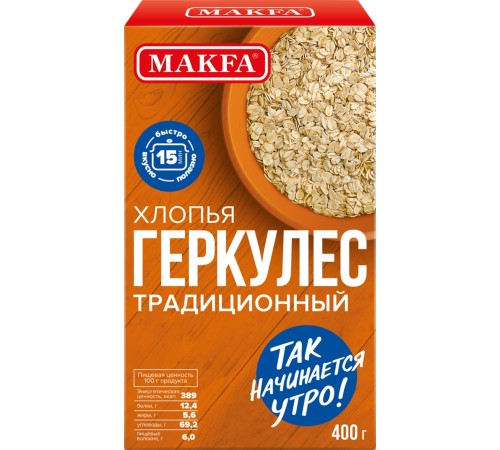 Makfa Геркулес Традиционный 400г м/у Makfa Геркулес Традиционный 400г м/у