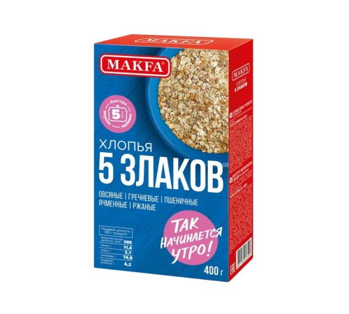 Makfa Хлопья 5 злаков 400г м/у Makfa Хлопья 5 злаков 400г м/у