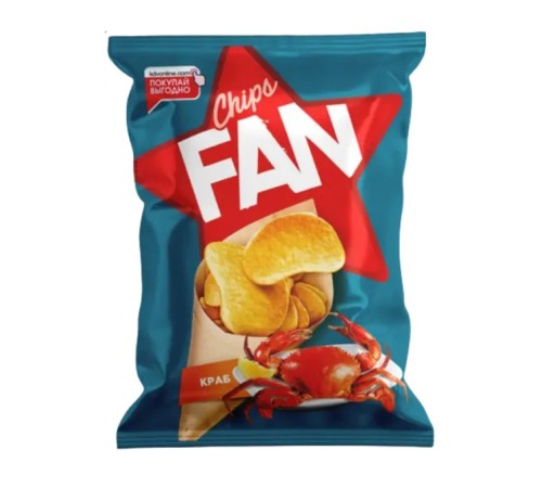 Чипсы FAN картофельные 65 г /КРАБ Чипсы FAN картофельные 65 г /КРАБ