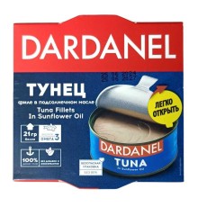 Dardanel косерв.тунец филе в подс.масле 140 гр