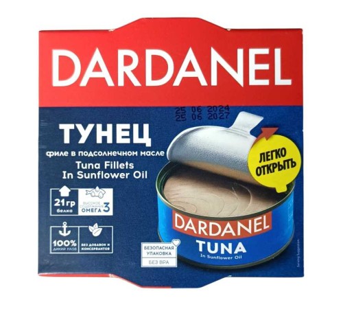 Dardanel косерв.тунец филе в подс.масле 140 гр Dardanel косерв.тунец филе в подс.масле 140 гр