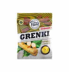 Гренки Гарлики ТМ Flint со вкусом горчицы с хреном 60 гр