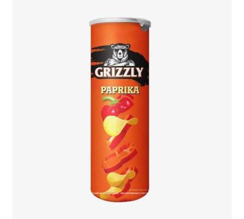 Картоф Чипсы Grizzly в тубусе со вкусом паприки 130г Картоф Чипсы Grizzly в тубусе со вкусом паприки 130г