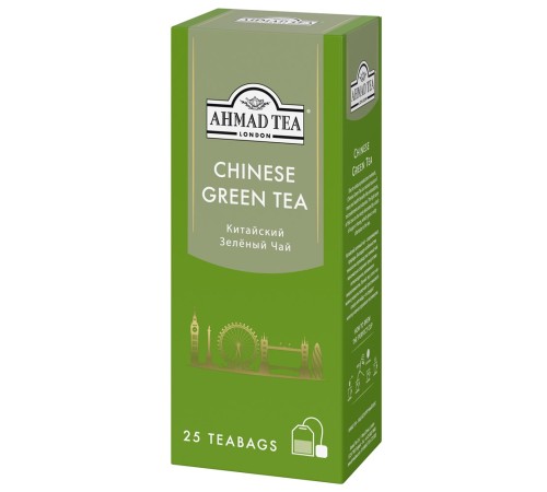 Ahmad Tea Китайский Зеленый чай 25*1,8г, в пакетиках с ярлычками