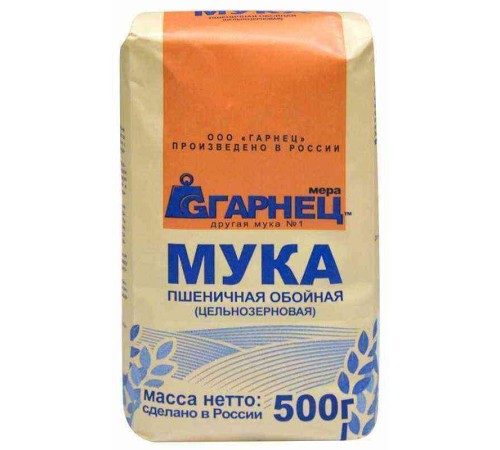 Мука гарнец пшен.цельнозернов.500г Мука гарнец пшен.цельнозернов.500г