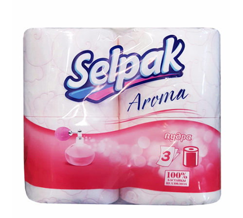 SELPAK Туал.Бумага  Aroma Pudra 3 сл. 4 рул.