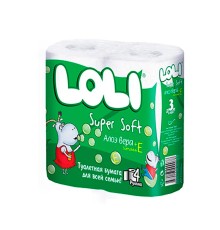 Туалетная бумага Loli Super Soft Алоэ Вера+вит 4 шт
