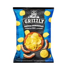 Чипсы натуральные Grizzly Мясо колбаски гриль 110г
