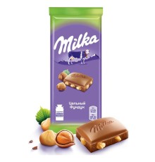 Milka 90г Молочный шоколад с фундуком