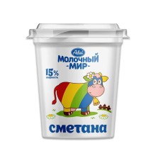 Сметана Молочный Мир 15% 350гр