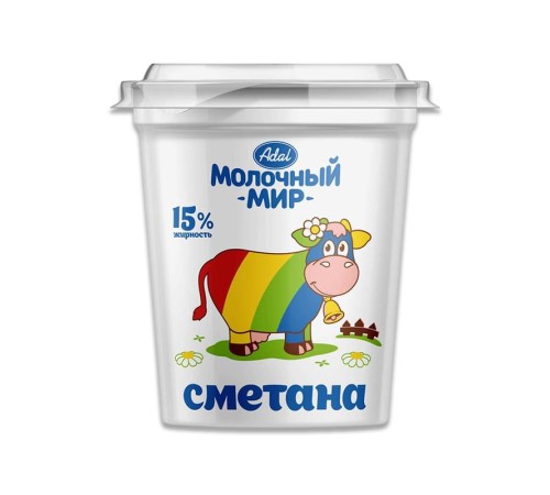 Сметана Молочный Мир 15% 350гр