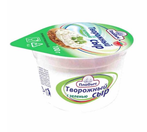 Сыр плавыч творожный с зеленью 100г тв/уп