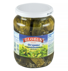 Огурцы globus маринованные (6-9) с/б 680г х 12 Россия