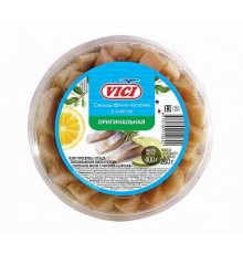 Сельдь филе кусочки в масле оригинальная п/у 1/400г vici любо есть