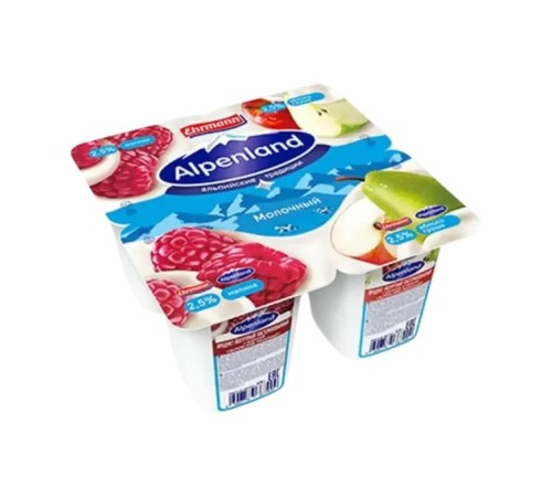 Alpenland фруктовый 2,5% 95гр Малина Яблоко-Груша Alpenland фруктовый 2,5% 95гр Малина Яблоко-Груша