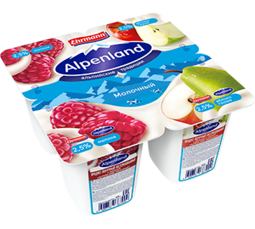 Alpenland фруктовый 2,5% 95гр Малина Яблоко-Груша Alpenland фруктовый 2,5% 95гр Малина Яблоко-Груша