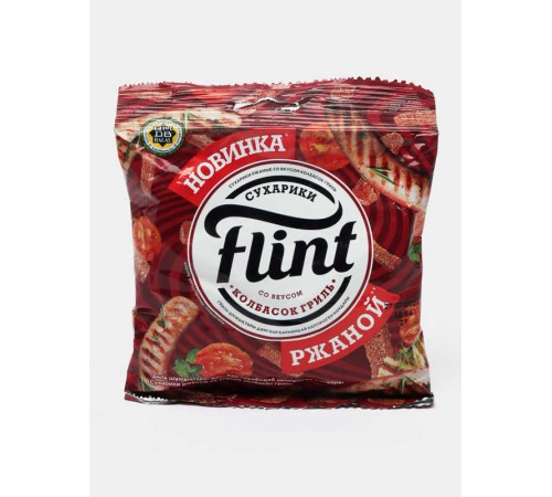 Сухарики ржаныеТМ Flint со вкусом колбаски 100 гр