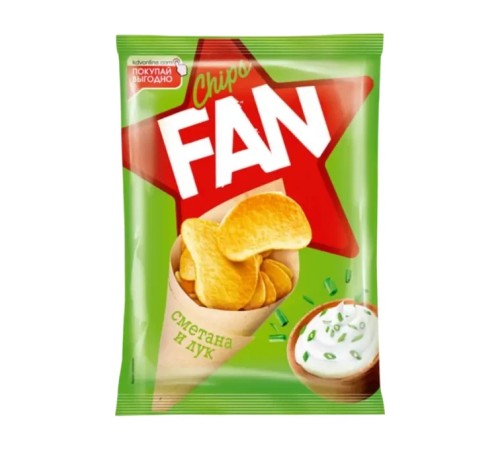 ЧИПСЫ FAN 65ГР. СМЕТАНА И ЛУК