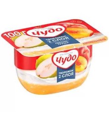 Десерт молочный чудо с творож кремом 4.2% перс/груша творожок 115г