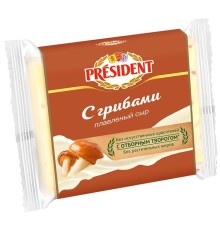 Сыр плавленый Lactalis President Мастер бутерброда c грибами, 40 %ж 150г полиэтилен