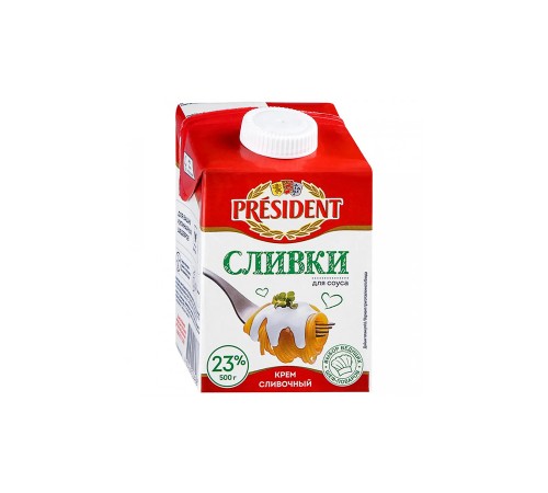 Сливки  President 23%   500 гр