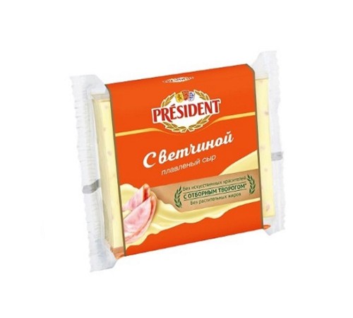 Сыр плавленый Lactalis President Мастер бутерброда c ветчиной, 40 %ж 150г полиэтилен