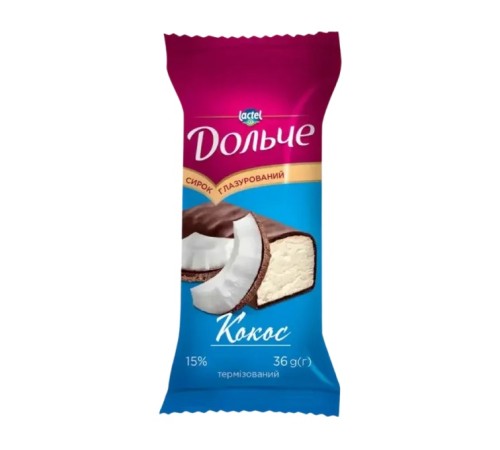 Сырок глазированный Дольче ФМ кокос 15% 0,36кг