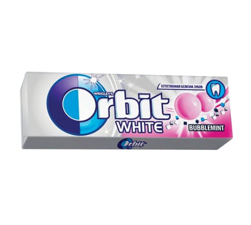 Жевательная резинка wrigley's Orbit White bubblemint.фруктов и мяты б/с 13.6г