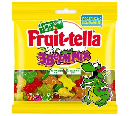 Мармелад жевательный Fruit-tella звери микс пакет 0.070