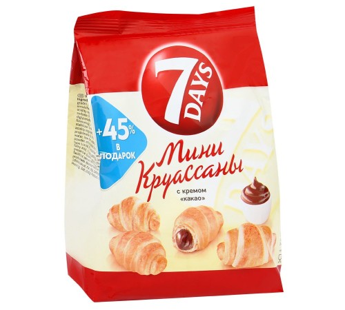 Мини Круассаны-Какао 7 Days 200гр