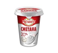 Сметана Президент 20% 400г пс Иссык