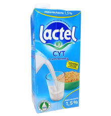 Молоко lactel пастеризованное 1.5% tetrapak 1л