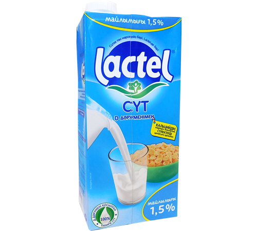 Молоко lactel пастеризованное 1.5% tetrapak 1л
