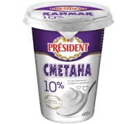 Сметана презедент 10% 400мл пл/ст