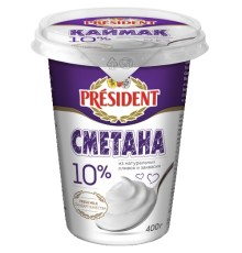 Сметана презедент 10% 400мл пл/ст