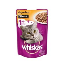 Whiskas для взр кошек желе с индейкой  85 г