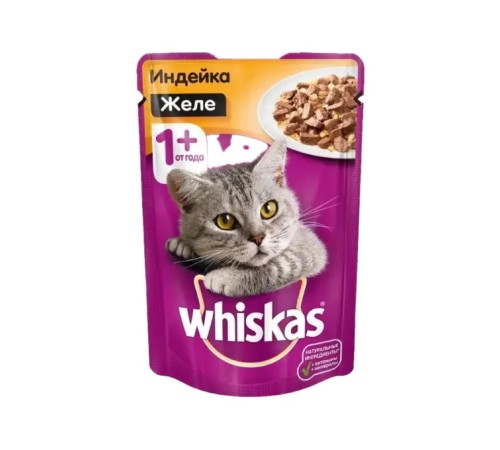 Whiskas для взр кошек желе с индейкой 85 г Whiskas для взр кошек желе с индейкой 85 г