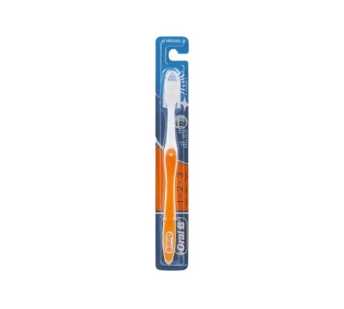 Зубная щетка Oral-b 1-2-3 чистота-свежесть-сила, средняя