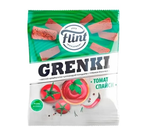 Гренки ТМ "Flint" со вкусом "томат спайси" 100 гр